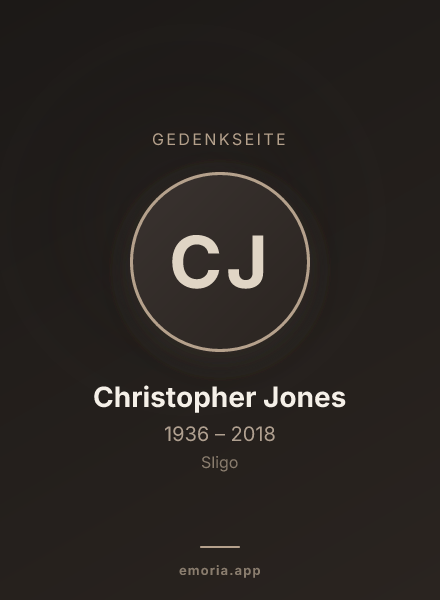 Gedenkportrait von Christopher Jones