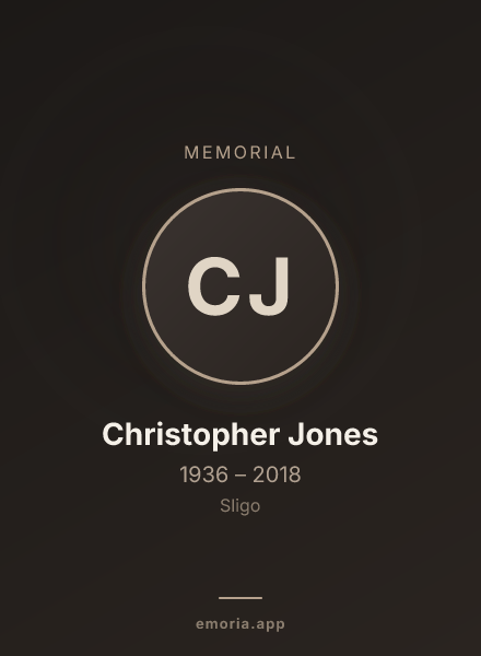 Memorial portrait of Christopher Jones