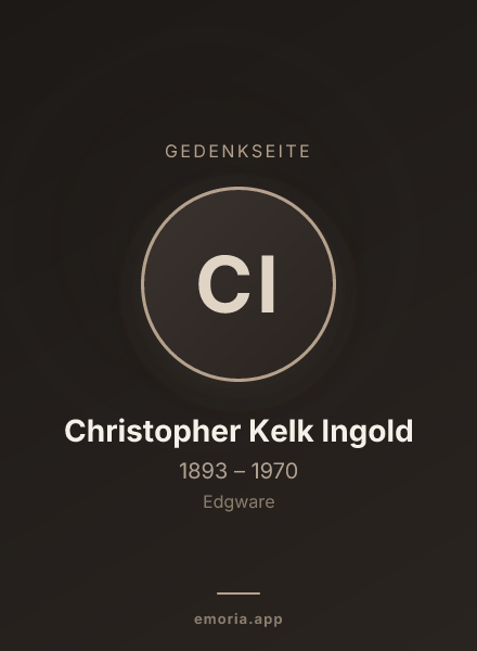 Gedenkportrait von Christopher Kelk Ingold