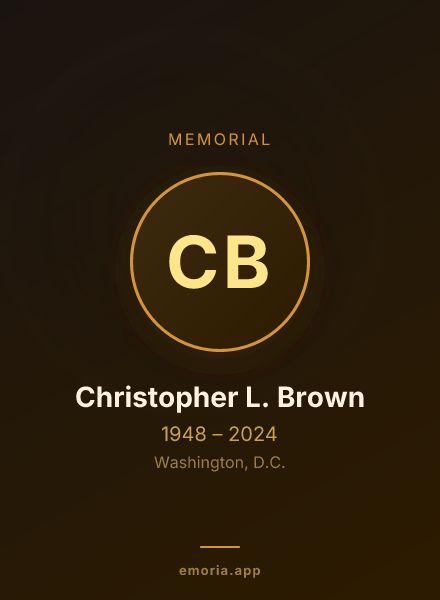 Memorial portrait of Christopher L. Brown