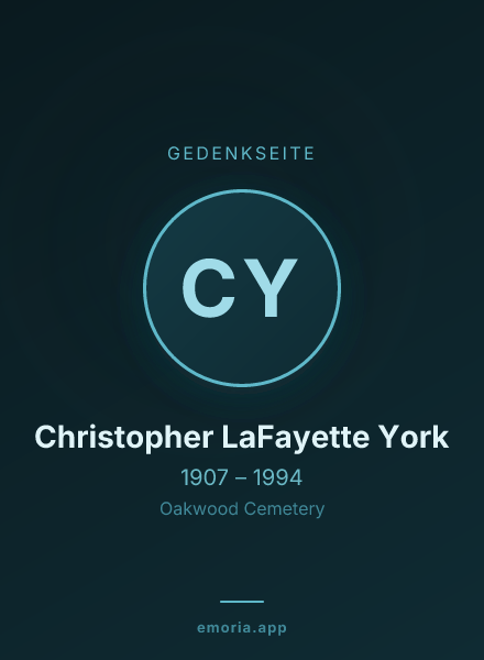 Gedenkportrait von Christopher LaFayette York