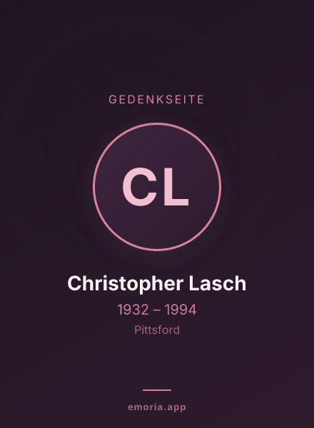 Gedenkportrait von Christopher Lasch