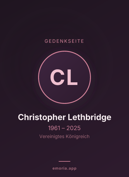 Gedenkportrait von Christopher Lethbridge