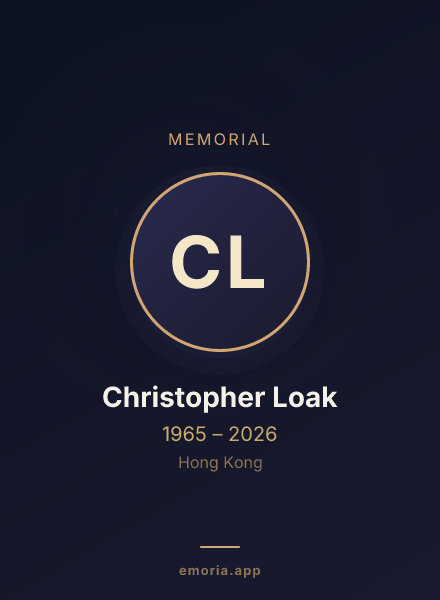 Memorial portrait of Christopher Loak