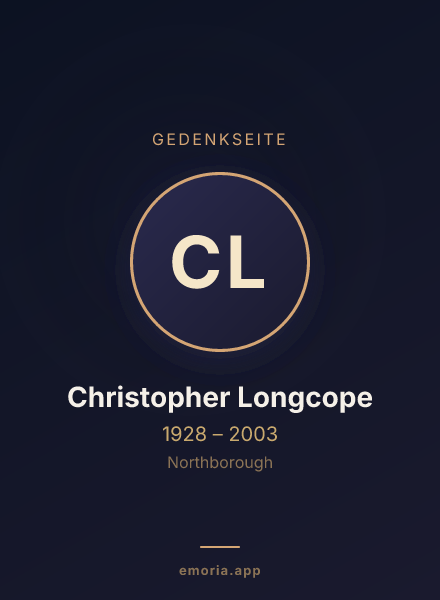Gedenkportrait von Christopher Longcope