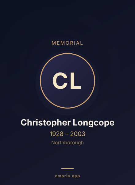 Memorial portrait of Christopher Longcope