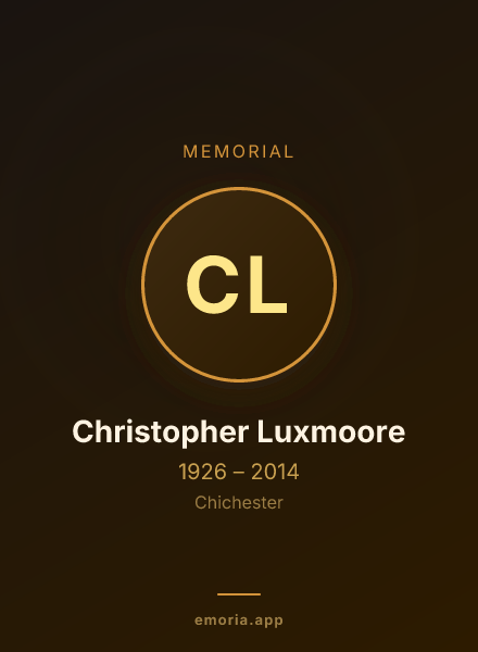 Memorial portrait of Christopher Luxmoore