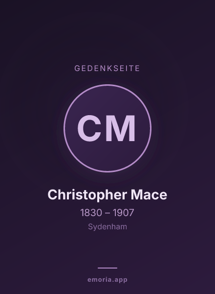 Gedenkportrait von Christopher Mace