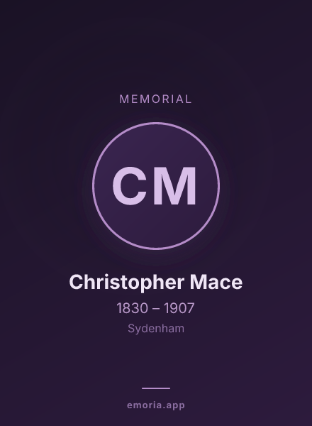 Memorial portrait of Christopher Mace