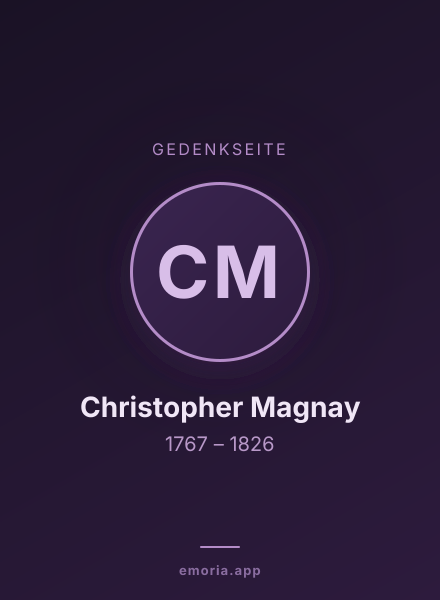 Gedenkportrait von Christopher Magnay