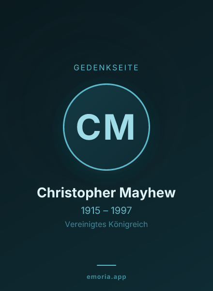 Gedenkportrait von Christopher Mayhew