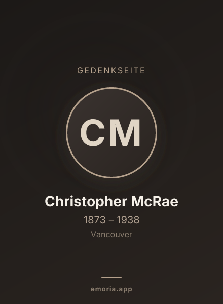 Gedenkportrait von Christopher McRae