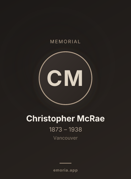 Memorial portrait of Christopher McRae