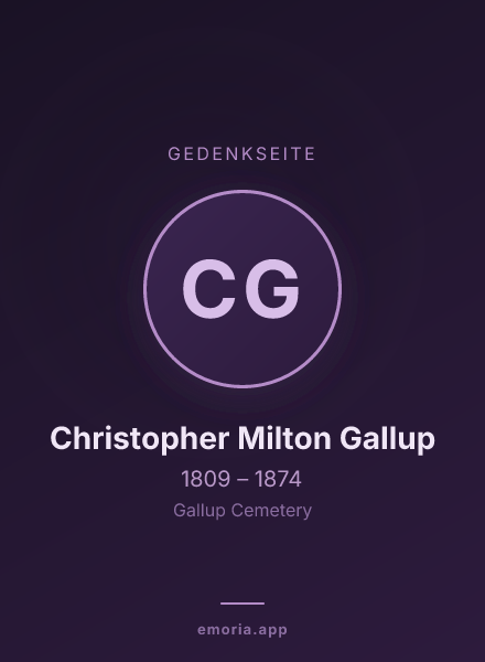 Gedenkportrait von Christopher Milton Gallup