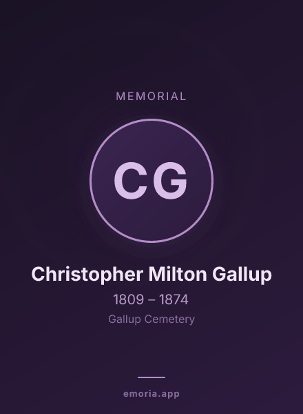 Memorial portrait of Christopher Milton Gallup