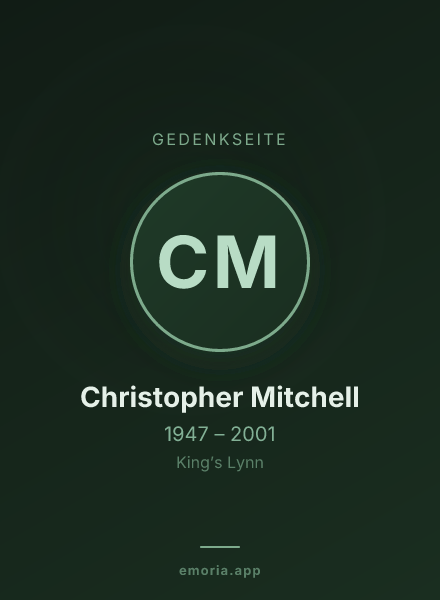 Gedenkportrait von Christopher Mitchell