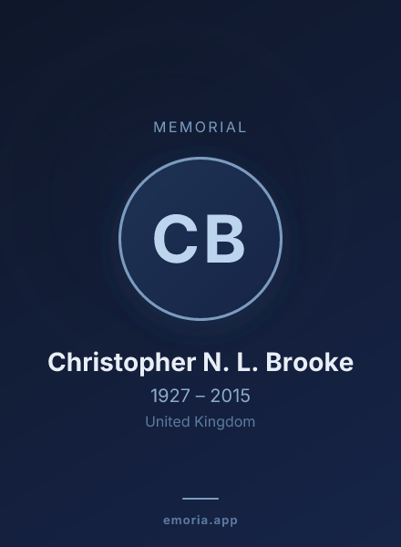 Memorial portrait of Christopher N. L. Brooke