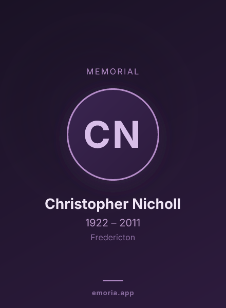 Memorial portrait of Christopher Nicholl