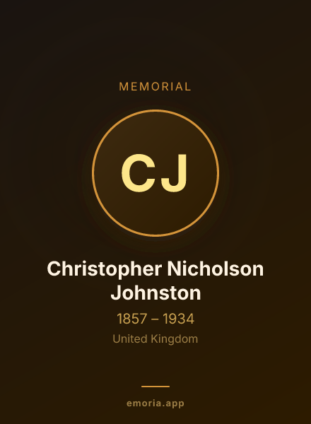 Memorial portrait of Christopher Nicholson Johnston