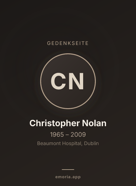 Gedenkportrait von Christopher Nolan