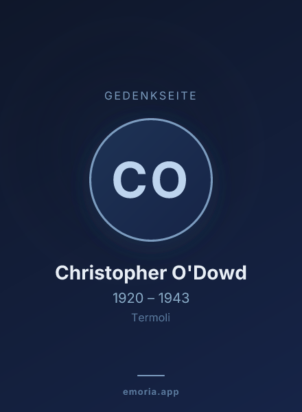 Gedenkportrait von Christopher O'Dowd
