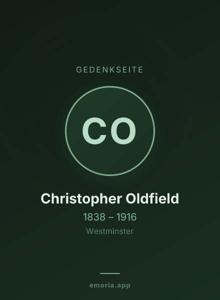 Gedenkportrait von Christopher Oldfield