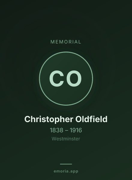 Memorial portrait of Christopher Oldfield