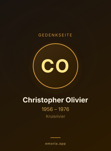 Gedenkportrait von Christopher Olivier