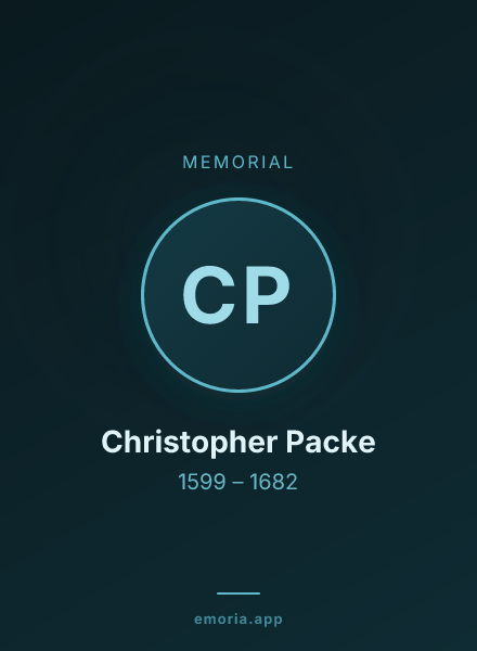 Memorial portrait of Christopher Packe