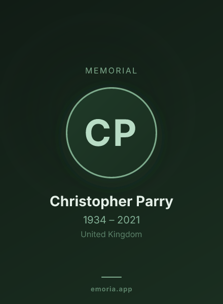 Memorial portrait of Christopher Parry