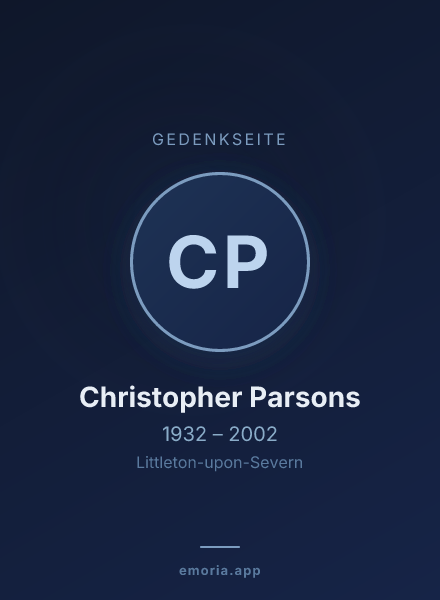 Gedenkportrait von Christopher Parsons
