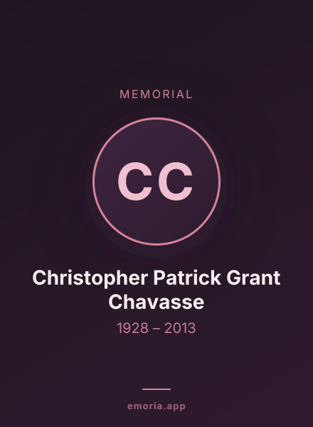 Memorial portrait of Christopher Patrick Grant Chavasse
