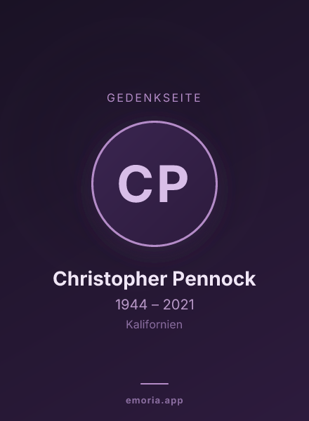 Gedenkportrait von Christopher Pennock