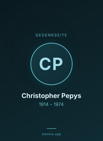Gedenkportrait von Christopher Pepys