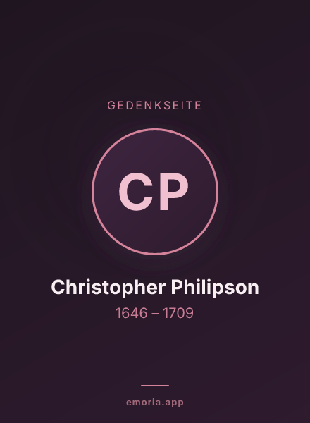 Gedenkportrait von Christopher Philipson