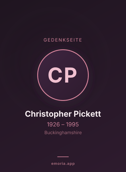 Gedenkportrait von Christopher Pickett