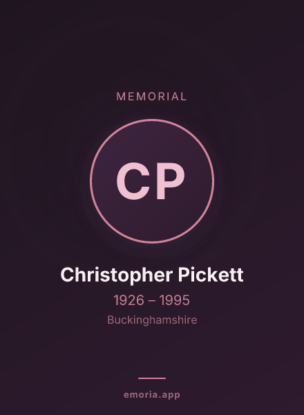 Memorial portrait of Christopher Pickett