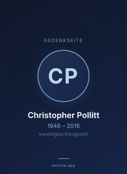 Gedenkportrait von Christopher Pollitt