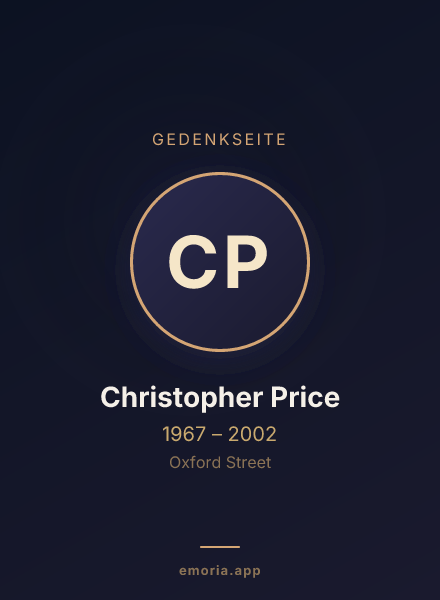 Gedenkportrait von Christopher Price