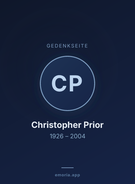 Gedenkportrait von Christopher Prior