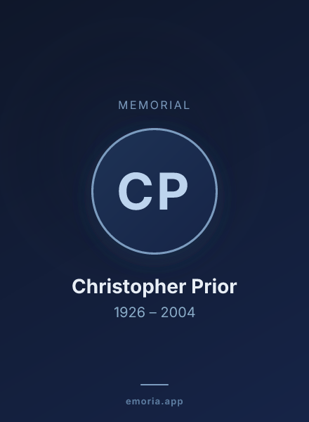 Memorial portrait of Christopher Prior