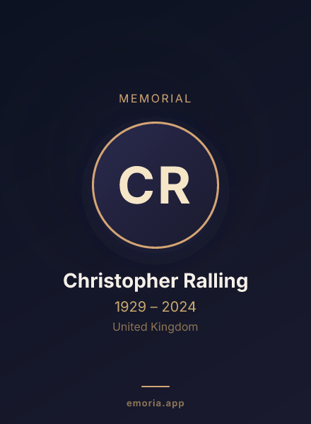 Memorial portrait of Christopher Ralling
