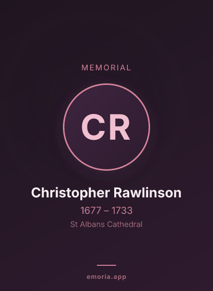 Memorial portrait of Christopher Rawlinson