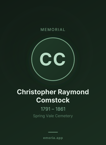Memorial portrait of Christopher Raymond Comstock
