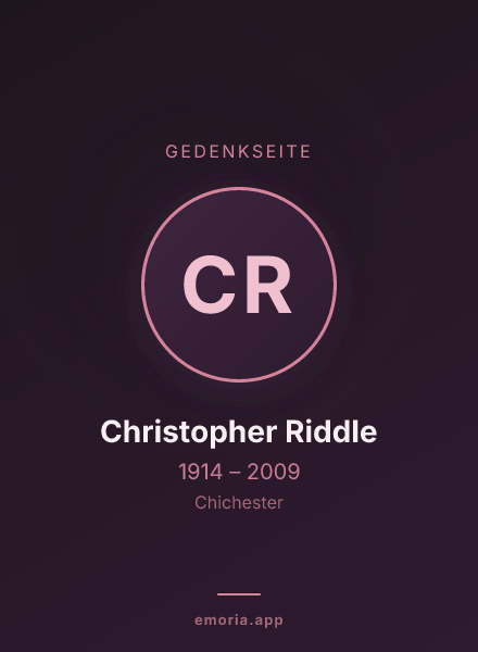 Gedenkportrait von Christopher Riddle