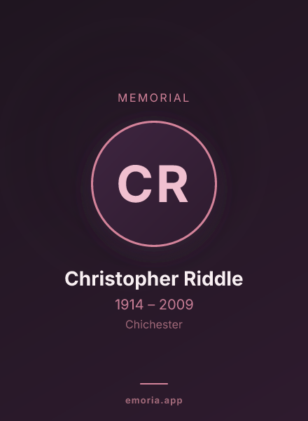 Memorial portrait of Christopher Riddle