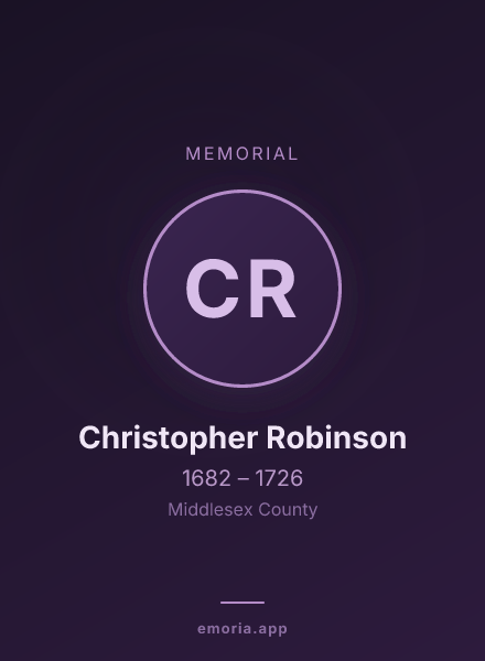 Memorial portrait of Christopher Robinson