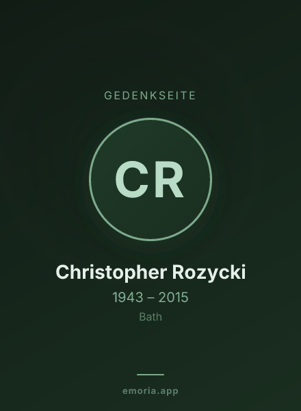 Gedenkportrait von Christopher Rozycki