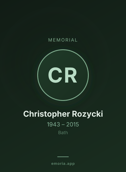Memorial portrait of Christopher Rozycki