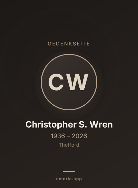 Gedenkportrait von Christopher S. Wren